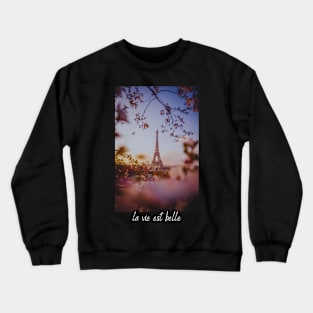 life is Beautiful tshirt, modern art, streetwear black Crewneck Sweatshirt